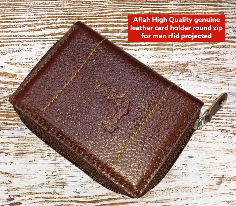 Brown card holder round zip wallet for women  uploaded by As leather on 8/1/2023