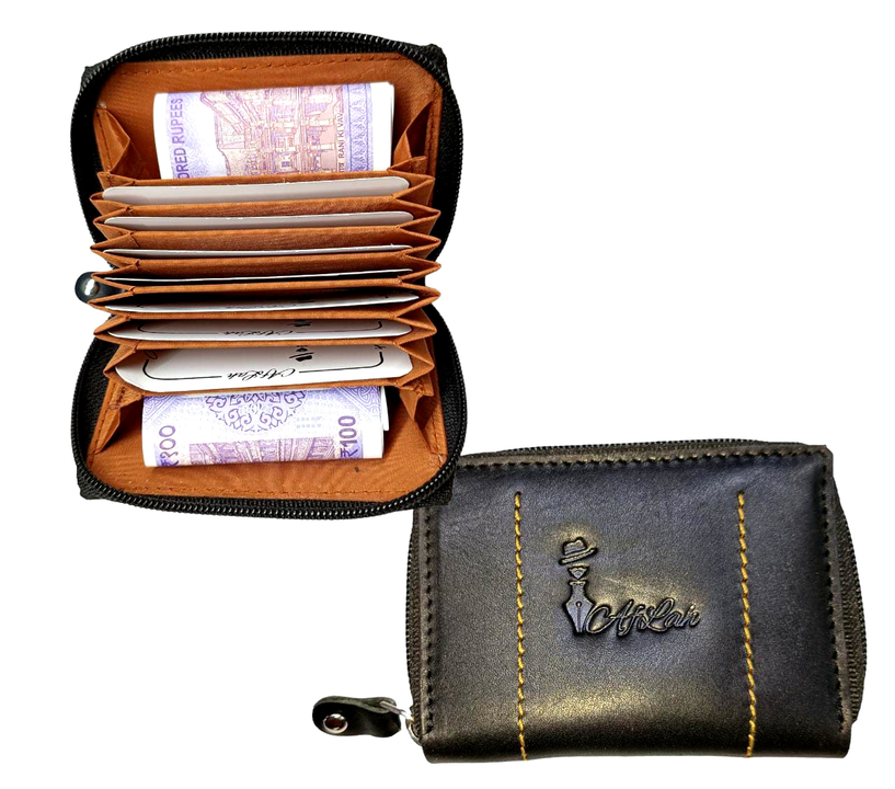Black genuine leather card holder wallets for men  uploaded by As leather on 8/1/2023