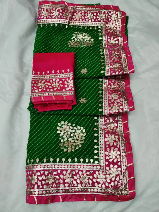 60 gram Georgette mothda lehriya uploaded by Deepika Designer Saree on 8/1/2023