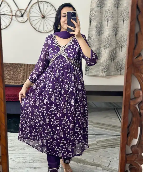   👗 *Beautiful Rayon 140 gram Fabric Aliya Cut kurti, Pant With Dupatta* 👗

 uploaded by Shree khatushyam creation on 8/1/2023