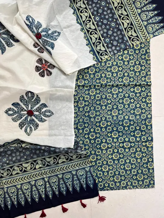 Fabric - cotton linen top 
Dup- mul mul cotton
Type - ajrakh print
Top and  Dupatta  uploaded by Kiran Textile on 8/1/2023