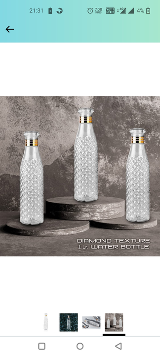 Diamond bottle , water bottle, fridge bottle .(pack of 3) uploaded by The Dark Wolf Kitchenware on 8/2/2023