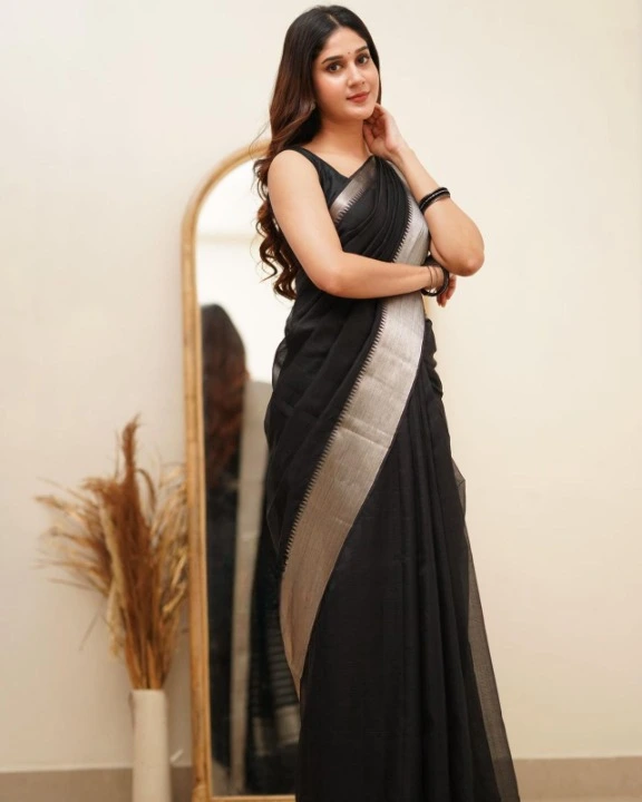 Rich pallu with allovar silver weaving design saree  uploaded by Dhananjay Creations Pvt Ltd. on 8/2/2023