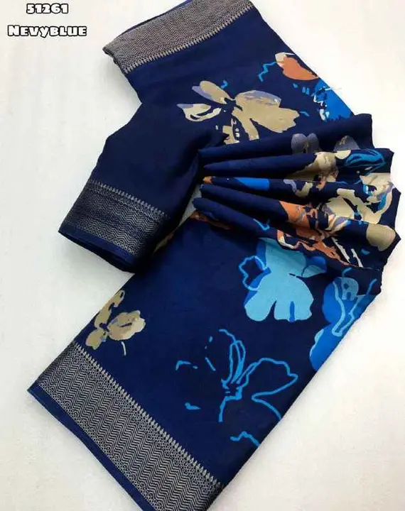 Launching new Soft silk digital printed saree with jacquard weaving border
Blouse:- printed blouse
 uploaded by business on 8/2/2023