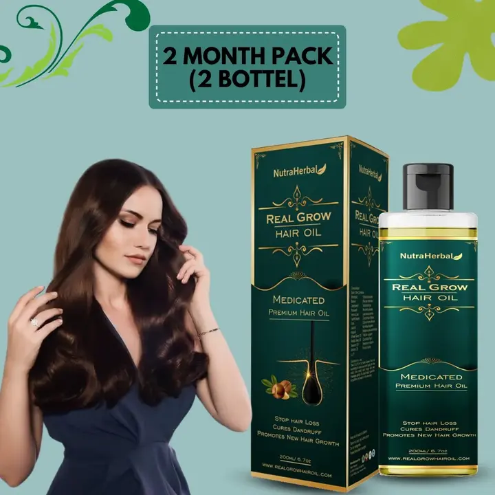 Nutraherbal real grow hair oil for all hair problems  uploaded by Jiya marketing and traders on 8/2/2023