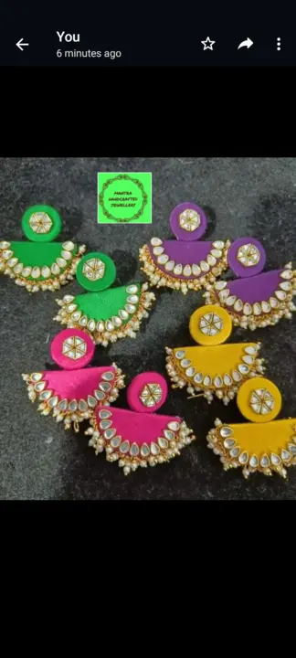 Kundan earrings  uploaded by Mantra handcrafted jewellery collec on 8/2/2023
