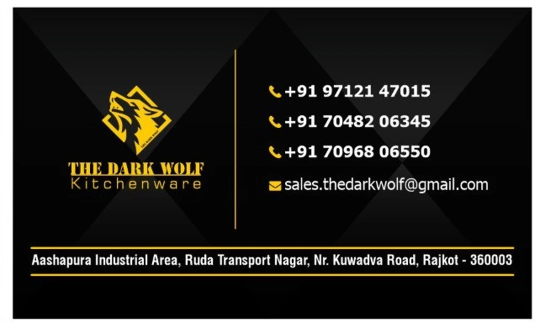 Visiting card store images of The Dark Wolf Kitchenware