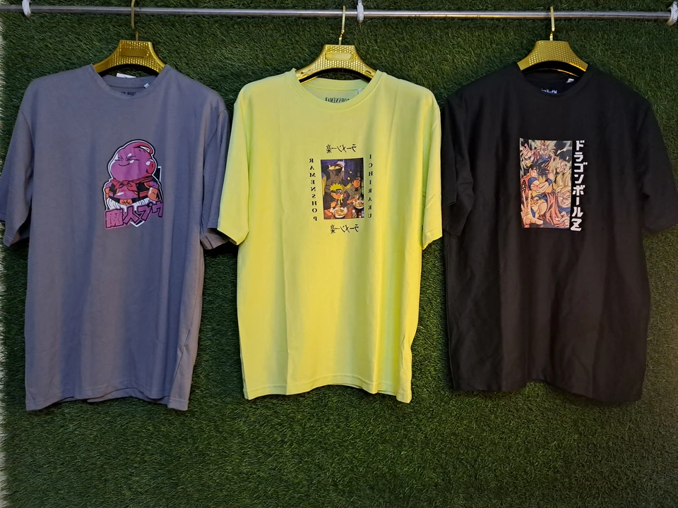 Oversized t shirts available front back print anime uploaded by Pooja Garments  on 8/2/2023