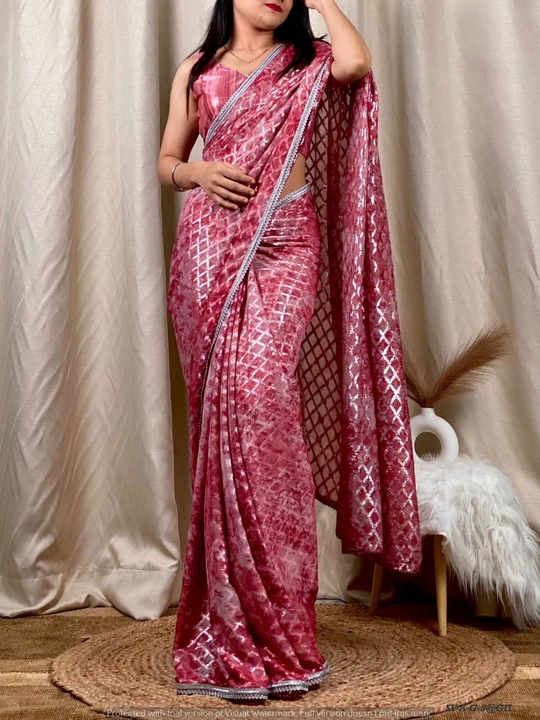 Georgette jacqured saree  uploaded by Suyukti Creation on 8/2/2023