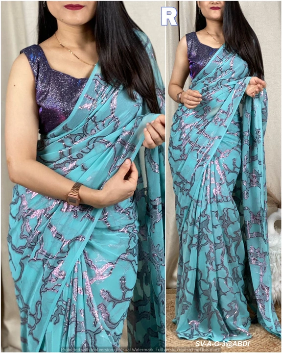 Georgette saree  uploaded by business on 8/2/2023