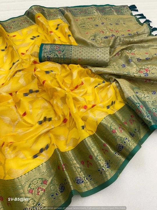 Banarasi handloom organza silk uploaded by Suyukti fab on 8/2/2023