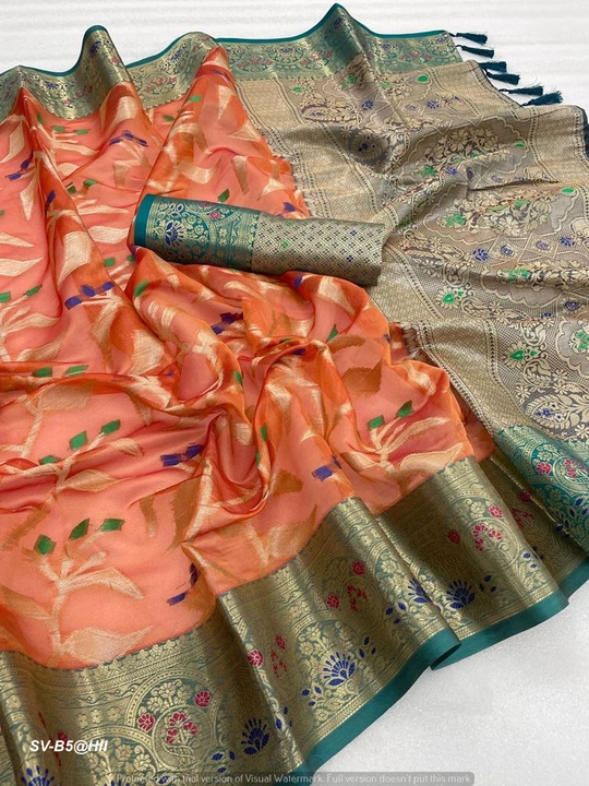 Banarasi handloom organza silk uploaded by Suyukti fab on 8/2/2023