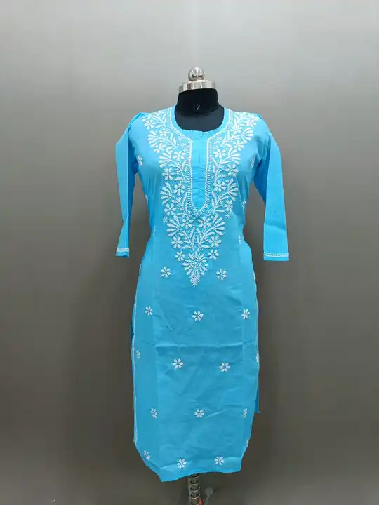 Cotton chikan kurti uploaded by business on 8/2/2023