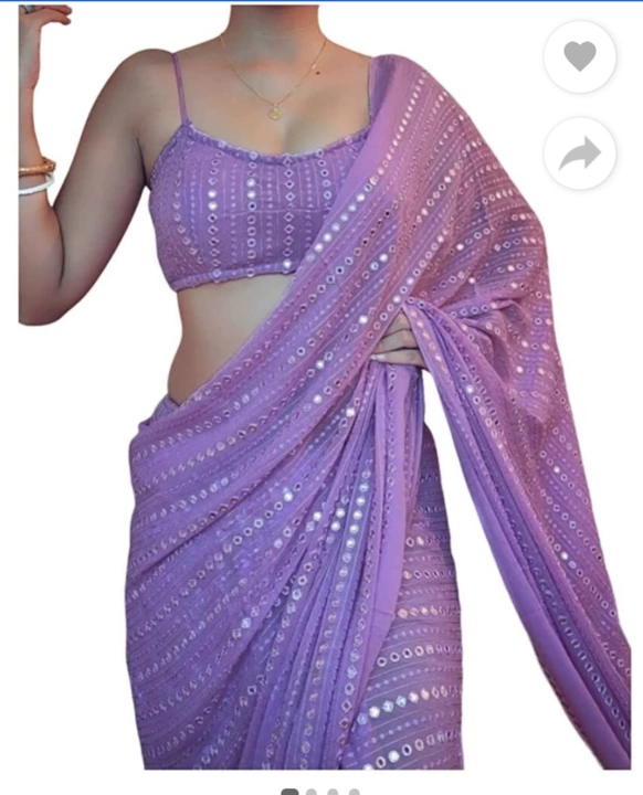 Mirror work saree  uploaded by business on 8/2/2023