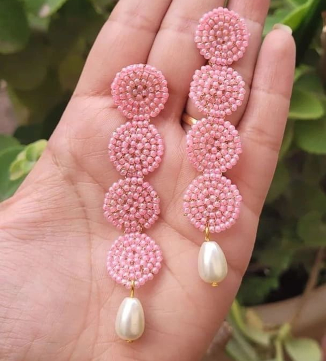 Beads earings  uploaded by Handmade jewellery on 8/2/2023