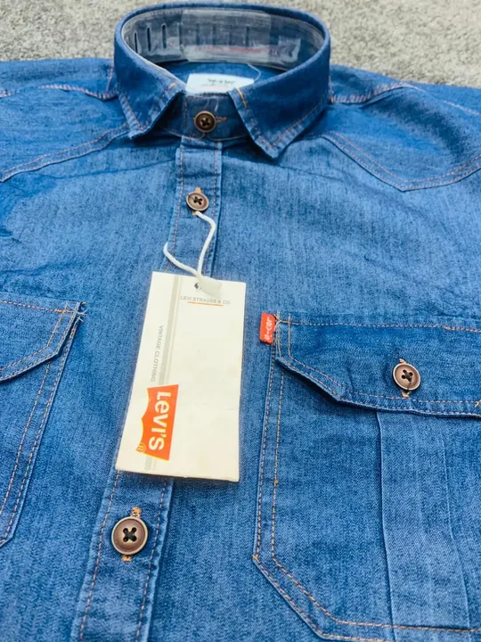 Denik shirt  double pocket website- https://pantherstore.design.blog/..     uploaded by Panther garments - manufacturing  on 8/2/2023