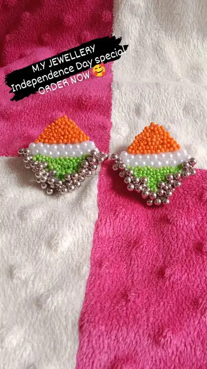 Independence Day special fabric earring  uploaded by M.Y JEWELLERY on 8/2/2023