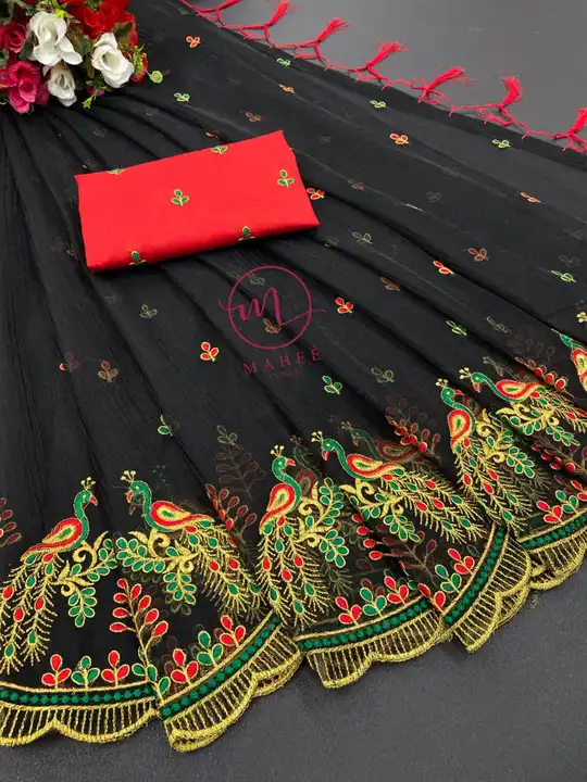 Organza saree  uploaded by RV FASHION on 8/2/2023