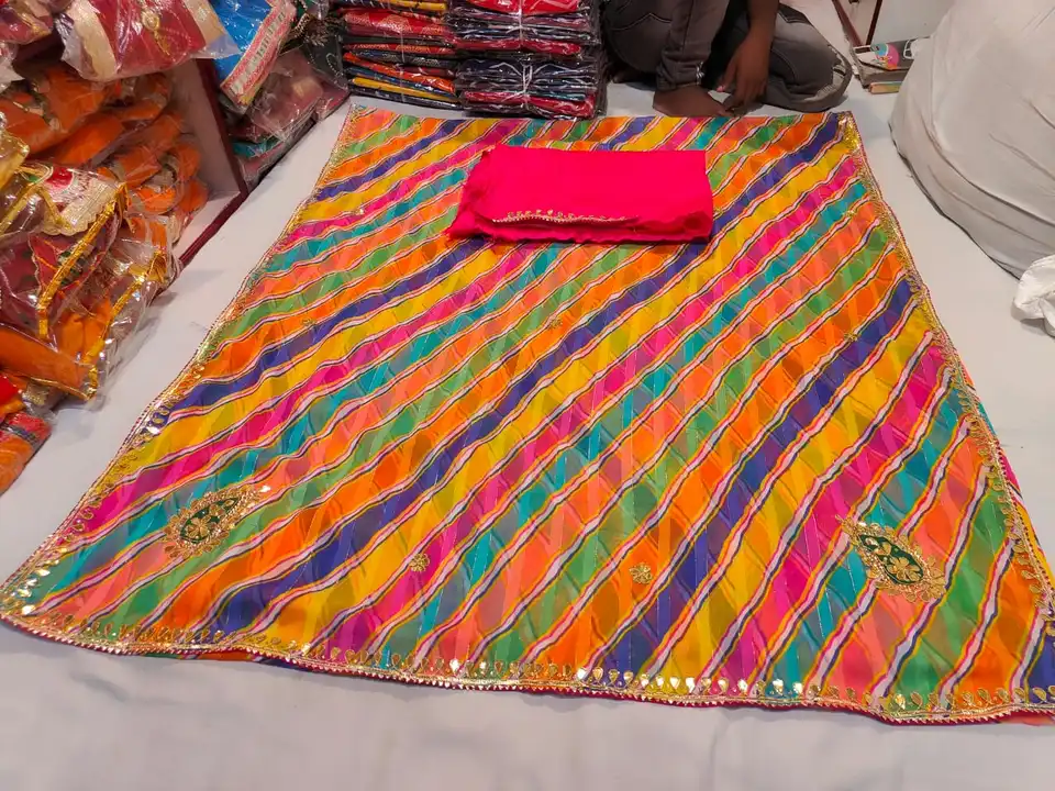 Leheriya saree in multi colour  uploaded by business on 8/2/2023