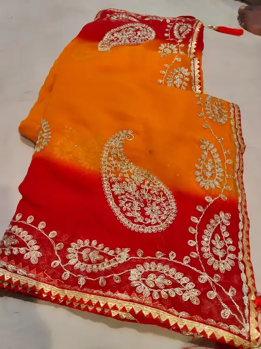 Gorjet fabric pittion work uploaded by Deepika Designer Saree on 8/2/2023