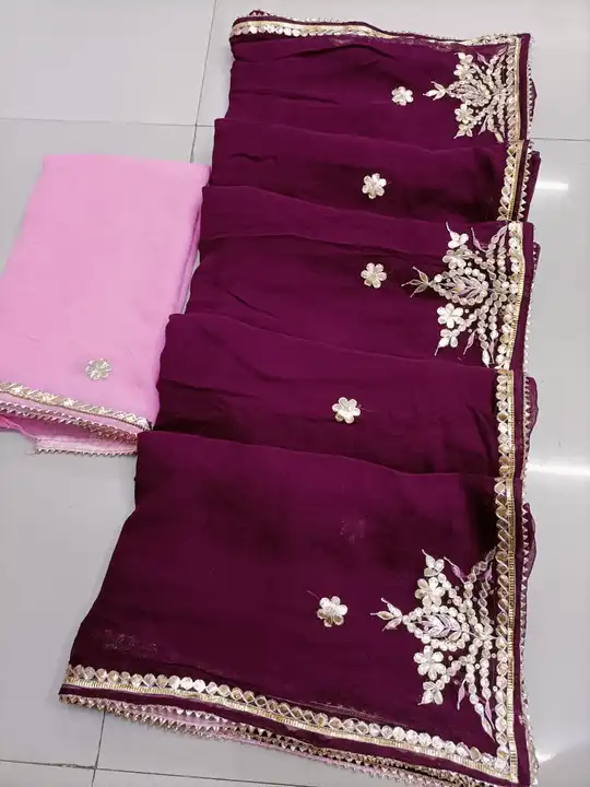Pure micro gorjet fabric gotta patti work uploaded by Deepika Designer Saree on 8/2/2023