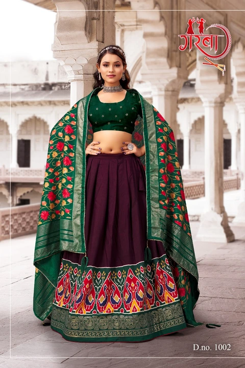 Indian women,Lehenga choli Big border 4 colour matching available  uploaded by Maruti Textile Agency on 8/2/2023