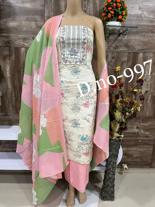 Cotton Dupatta Suit and Dress Material  uploaded by Zuberiya Global on 8/2/2023