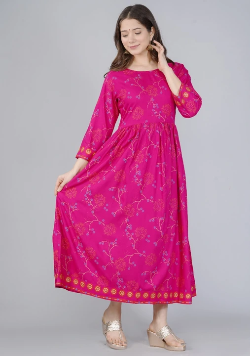 Rayon  Anarkali kurti
Size: M,L,XL,XXL
Length: 50inch
Fabric: Rayon
 uploaded by Ganpati handicrafts on 8/3/2023
