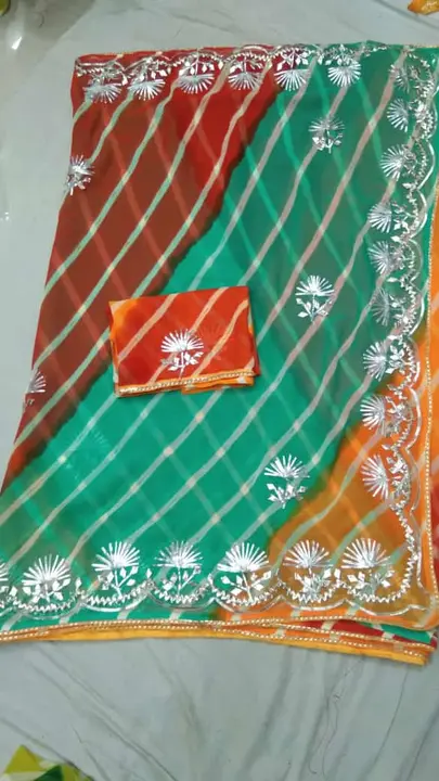 *🛒NEWLY LAUNCHED COLLECTION 🛒  FANCY 60 GM JOGREAT LEHARYA GOTA BODER WORK 
Sipaslai   OR  FANCY C uploaded by Gotapatti manufacturer on 8/3/2023