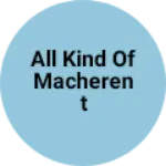 Business logo of All kind of macherent