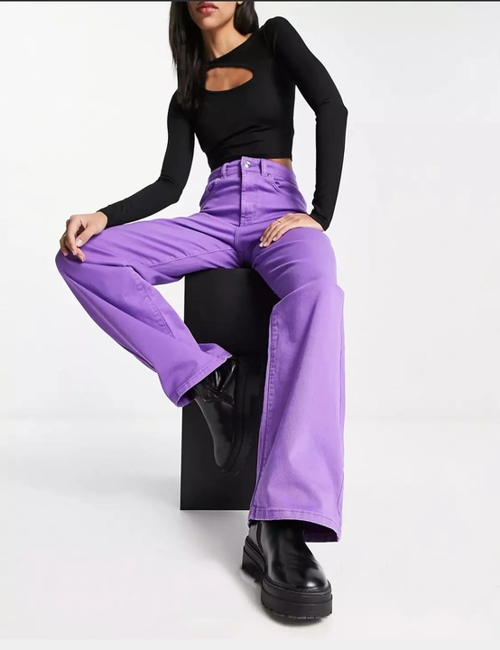 Purple Wide leg jeans  uploaded by Shoppingfactory on 8/3/2023