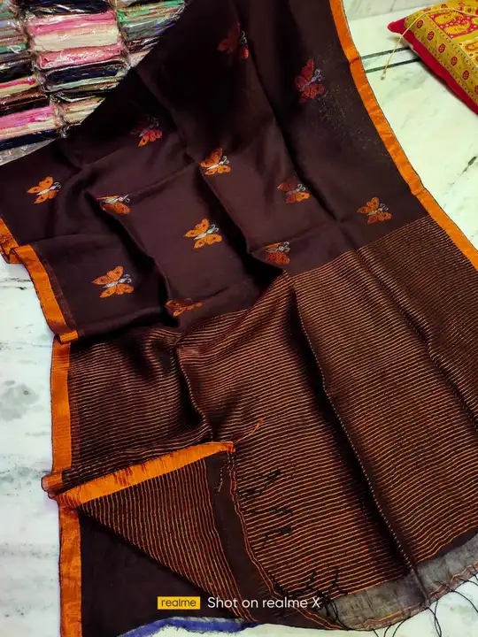 Butterfly Design Linen Jamdani Saree With Blouse Piece  uploaded by BSB HANDLOOM on 8/3/2023