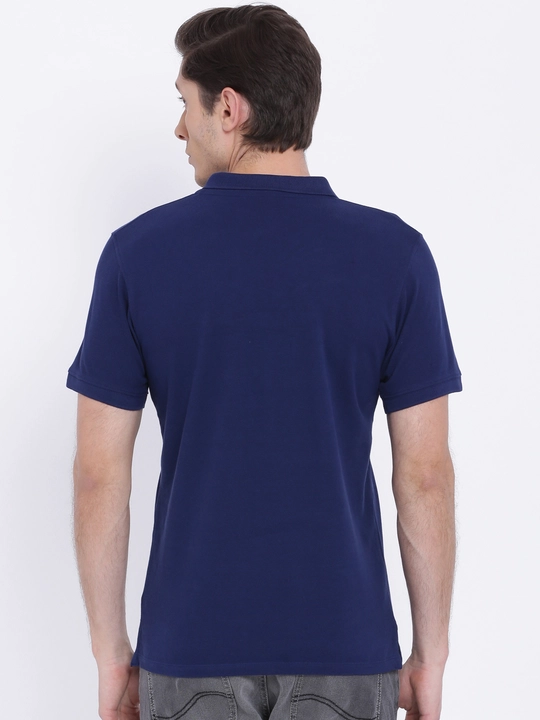 hot button half sleeve polo coller solid navy tshirt for men!  uploaded by Hotbutton.in  on 8/3/2023