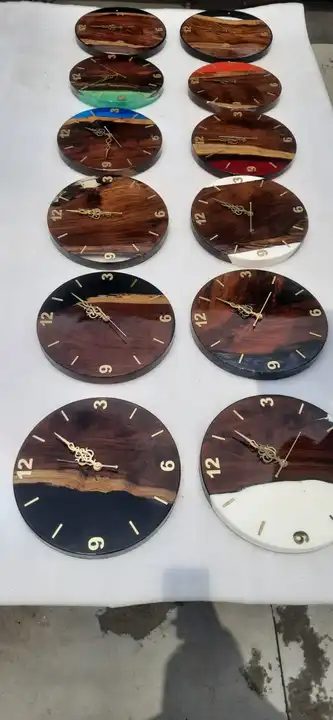 Wood and resing clock uploaded by MH crafts india on 8/3/2023