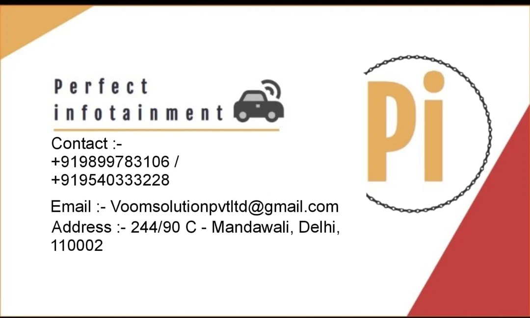 Visiting card store images of Perfect Infotainment