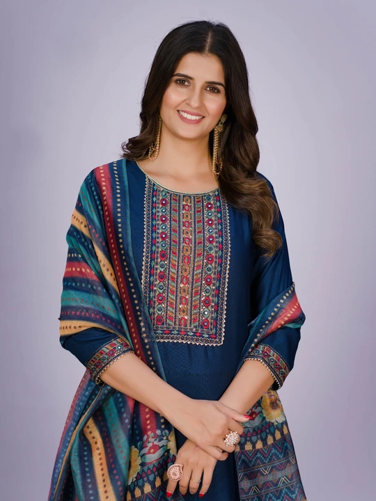 🔥Dhyan New Catalog Launched Women Sequin Embroidered Viscose Rayon Blend Kurta Set  uploaded by DUDHAT Impax on 8/3/2023