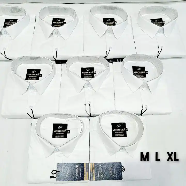 White plain shirt uploaded by MUMBAI SHIRTS  on 8/3/2023