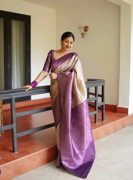 Rich pallu with allovar zari weaving design saree  uploaded by Dhananjay Creations Pvt Ltd. on 8/3/2023