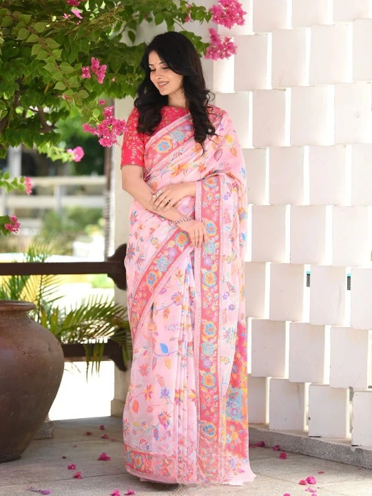 Rich pallu with allovar flower design saree  uploaded by Dhananjay Creations Pvt Ltd. on 8/3/2023
