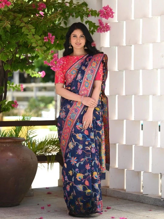 Rich pallu With Allover flower design saree uploaded by DHANANJAY CREATION  on 8/3/2023