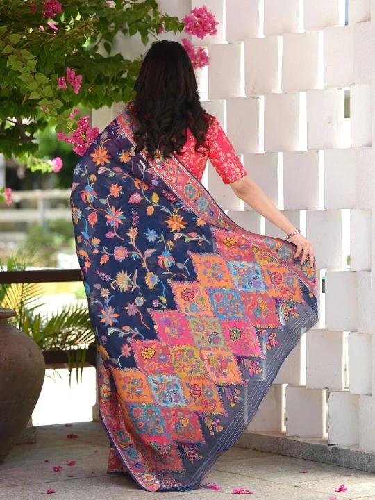Rich pallu with multi Color flower design saree uploaded by DHANANJAY CREATIONS on 8/3/2023