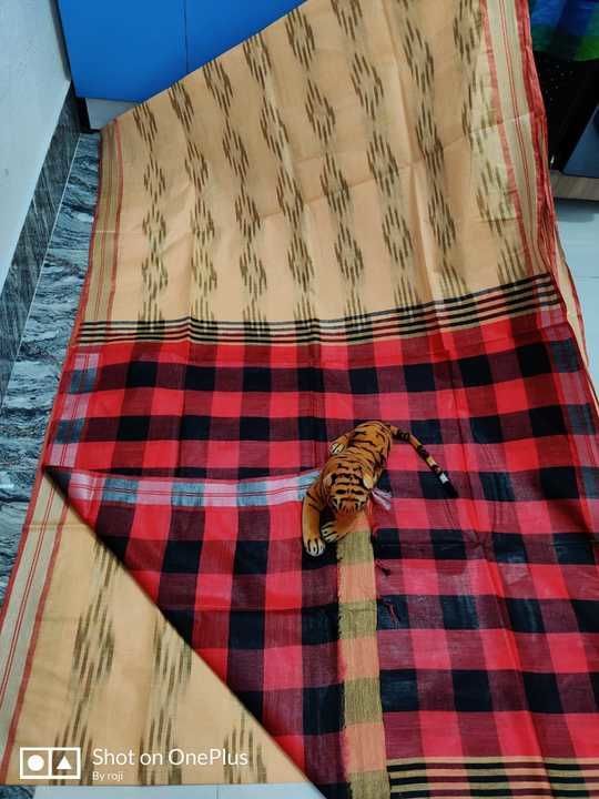 Semi linen ikkath handloom saree with pallu colour combination bp uploaded by Fuliahanloom on 3/18/2021