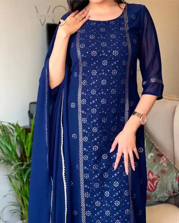 Georgette suit with najmin dupatta  uploaded by B S Creation on 8/3/2023