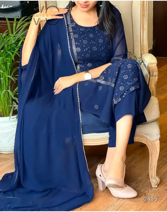 Georgette suit with najmin dupatta  uploaded by B S Creation on 8/3/2023