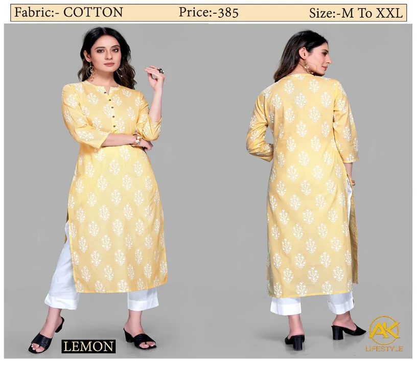 Women Partywear Cotton Kurti uploaded by AK lifestyle on 8/3/2023
