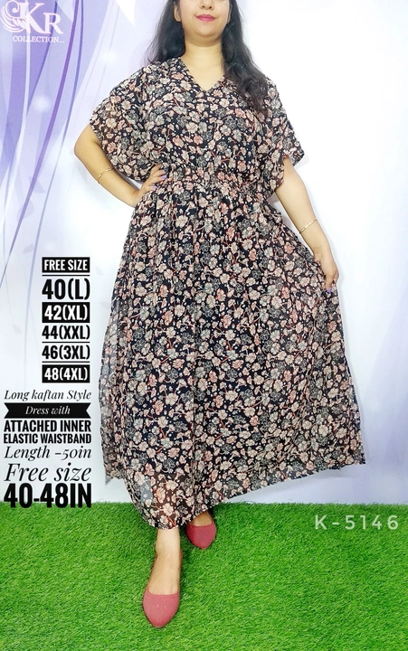 Kaftan style dress uploaded by krishna radha collection on 8/3/2023