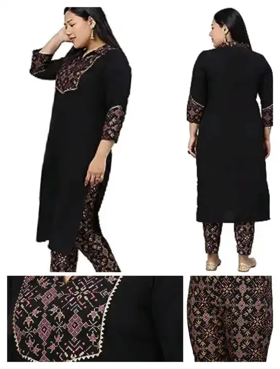 Solid Round Neck Crepe Women's Ethnic Set uploaded by business on 8/3/2023