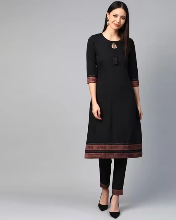 Ziyaa Solid Round Neck Crepe Women's Ethnic Set uploaded by business on 8/3/2023