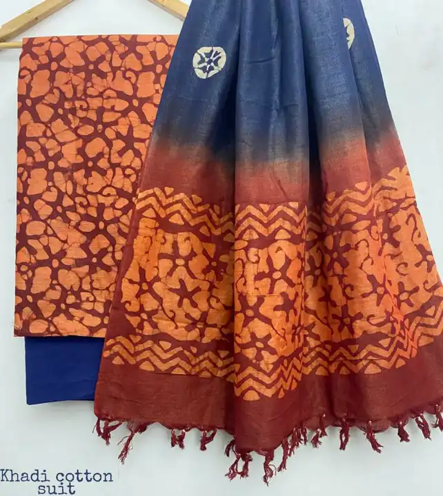 *Bright and Colourful*
🍁🍁 *Exclusive new hand block printed khadi cotton dress materials with khad uploaded by Saiba hand block on 8/3/2023