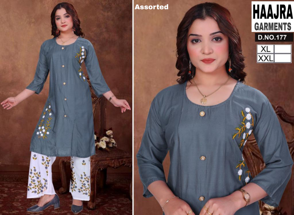 Post image Hey! Checkout my new product called
Embroidery Kurti With Pant Contact: 8080771121.